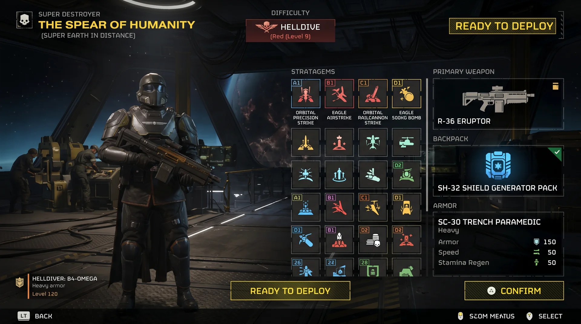 Helldivers 2 best loadouts 2026 — complete Helldive loadout screen with stratagems, weapon and armor setup