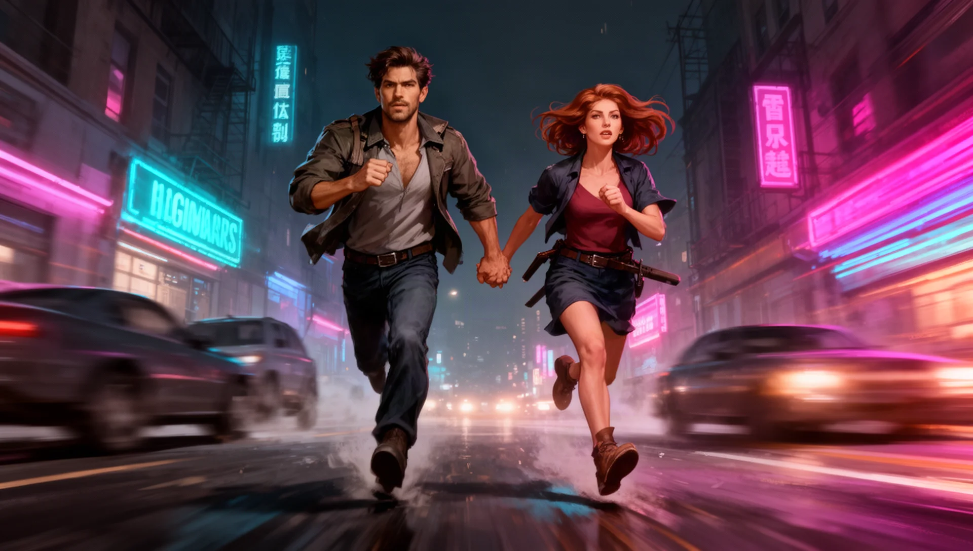 Illustration of Jason and Lucia's Bonnie-and-Clyde-style criminal partnership in GTA 6